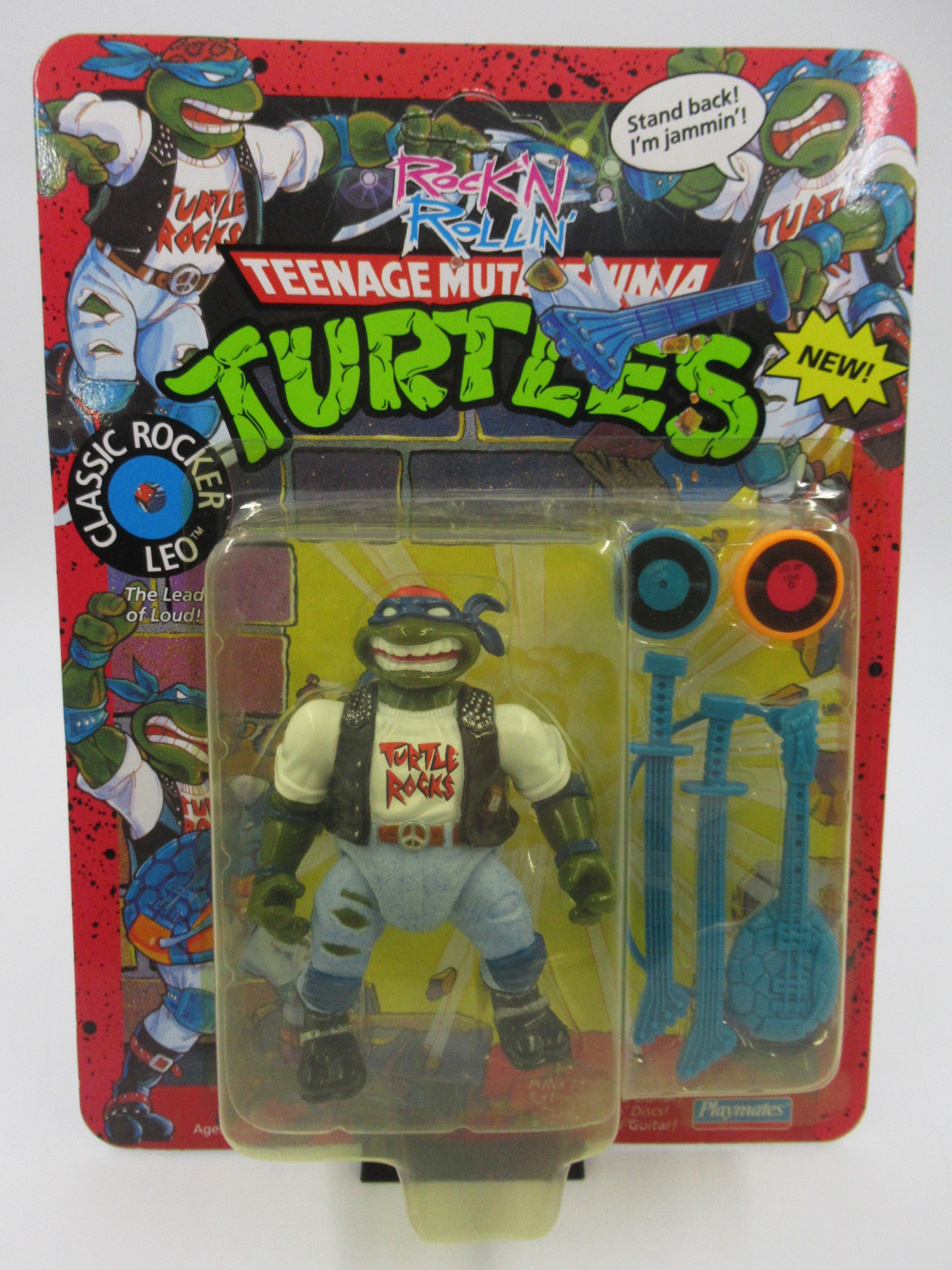 Teenage Mutant Ninja Turtles Rock 'N Rollin' Classic Rocker Leo 4.5" Figure TMNTs - Playmates (1991)